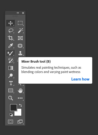 How to use mixer brush tool in Photoshop?