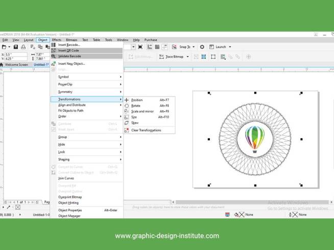 Transformation in coreldraw